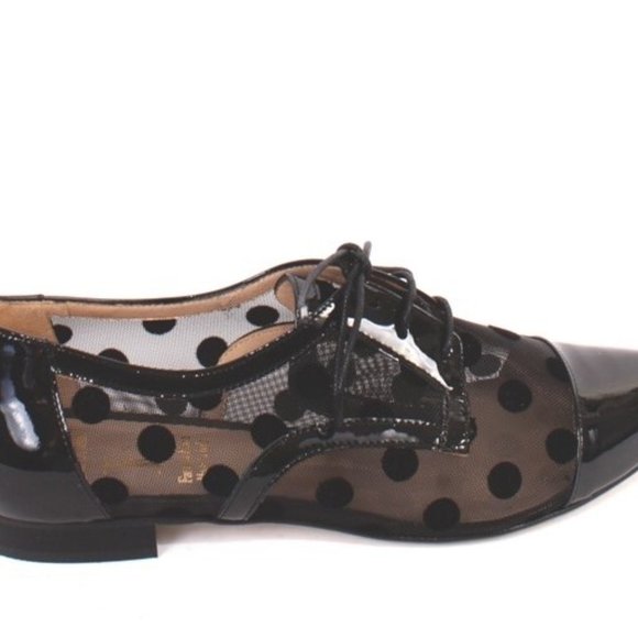 Luca Grossi 567 Black Patent Leather / Mesh Classic Flat Shoe - Picture 3 of 8